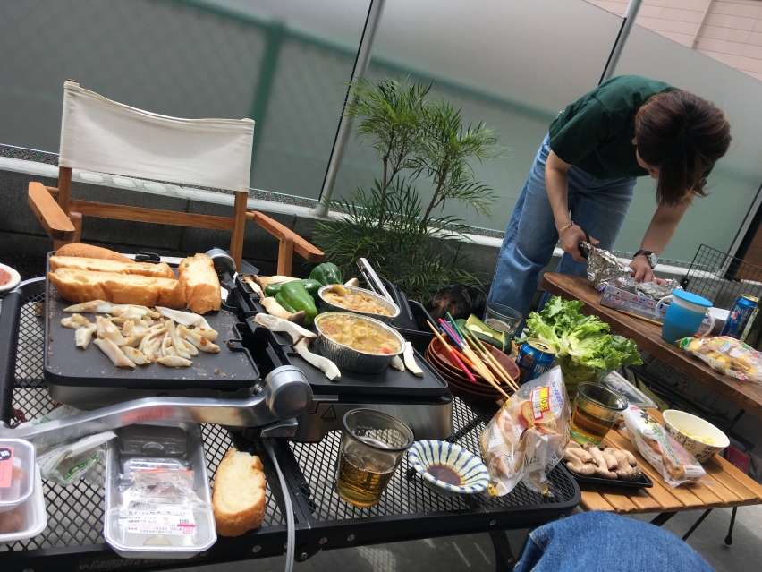 BBQを楽しめるお庭