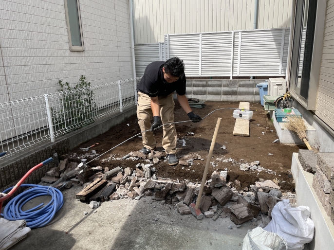 ブロック塀を全て撤去