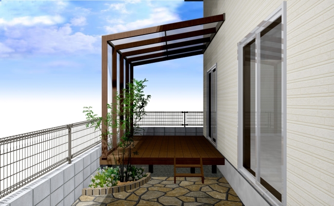 テラス屋根の取付