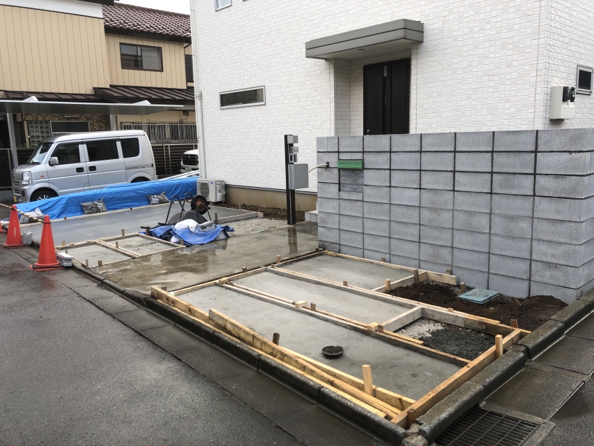 門袖ブロック施工