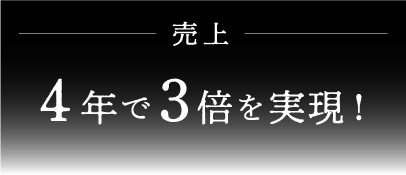 売上 4年で3倍を実現！