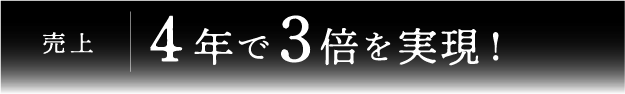 売上 4年で3倍を実現！