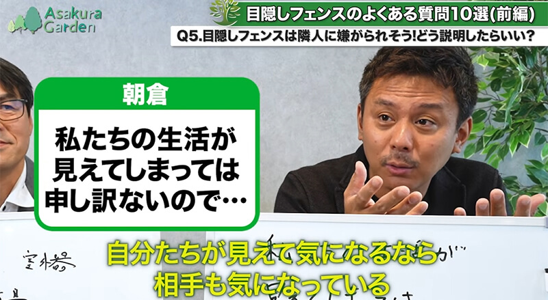 目隠しフェンスの悩み･不安